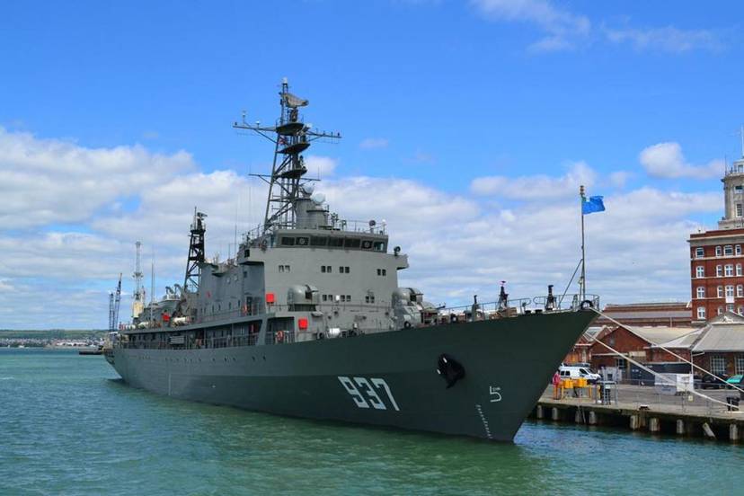 The school ship "Soummam" docked in the Belgian port of Zeebrugge