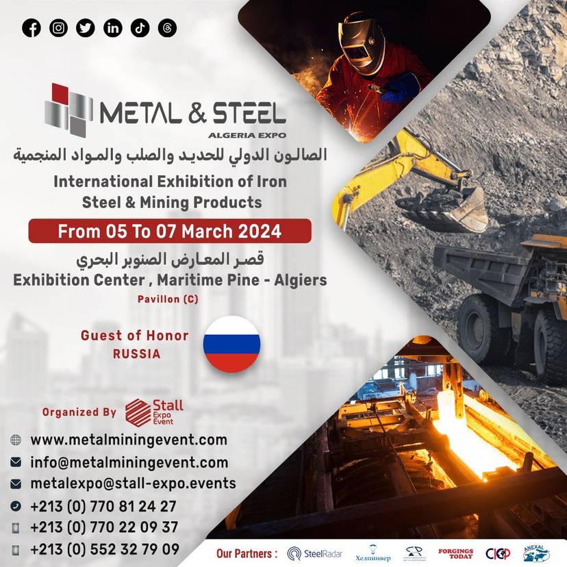 Metal & Steel Algeria Expo 2024: The Unmissable Gathering for the Iron, Steel, and Mining Sector in Algeria